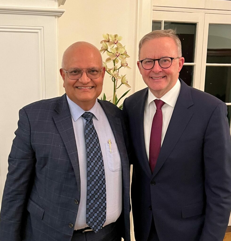 Prof Hari Nair and Prime Minister the Hon Anthony Albanese